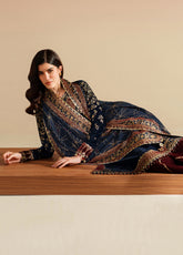 Velvet Vogue By Jazmin Luxury Formals Embroidered Velvet 3 Piece Unstitched Suit JZ25VVLF D-VVF-07